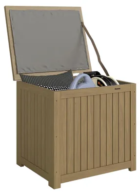 Obrázek produktu pro Venkovní úložný box – zahradní box/box na polštáře – kovový – voděodolný – hnědý