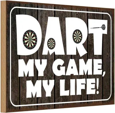 Produktbild von vianmo Holzschild 20x30 cm DART my Game life Sport Hobby