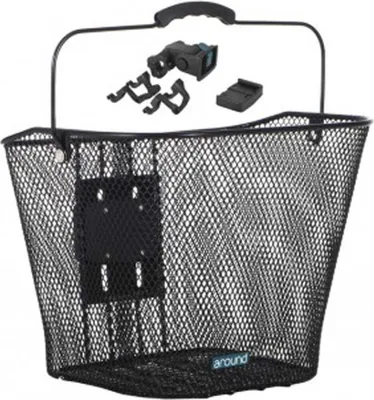 Produktbild von AROUND 10010 Vorderradkorb Basic 32x23x26 cm mit Lenkerhalter engmaschig, schwarz