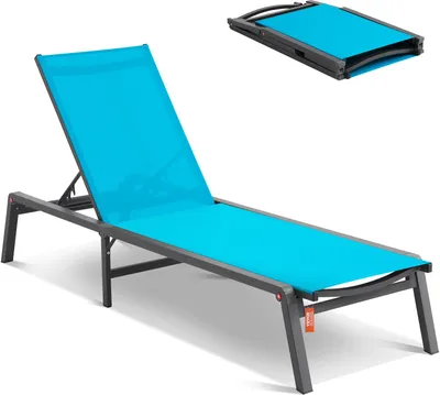 Immagine prodotto di Lettino prendisole Lettino da spiaggia Sedia a sdraio Lettino relax 182x60x88cm Blu