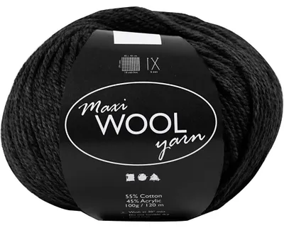Produktbild von Wolle, L 125 M, Schwarz, 100 g/ 1 Knäuel [HOB-447420]