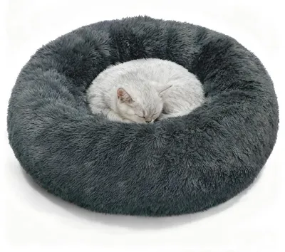Obrázok produktu pre Pohodlné útulné peliešte pre mačky, 50 cm, tmavosivej farby