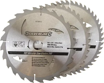 Produktbild von 3 x Hartmetall Kreissägeblätter 235 x 30 mm mit 24, 40 , 48 Zähnen und Reduzierringen