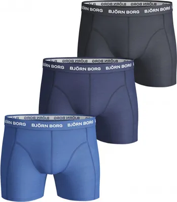 Zdjęcie produktu dla Björn Borg Bokserki 3-Pack Niebieskie - Rozmiar S