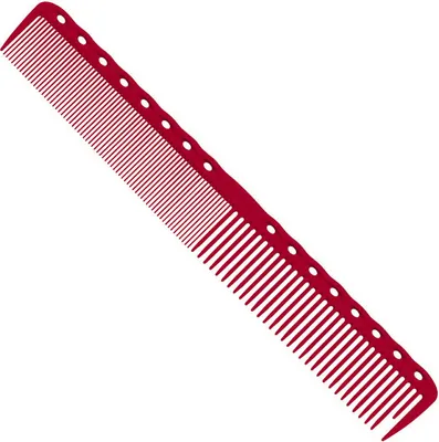 Produktbild von Y.S. Park Kamm 336, 189 mm, rot, aus hitzeresistentem Ultem-Kunststoff, mit Abteilzahn und Messskala