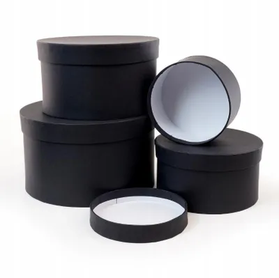 Produktbild von Set mit 4 schwarzen Geschenkboxen – elegante Geschenkverpackungen