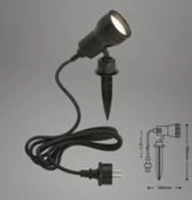 Obrázek produktu pro Venkovní LED světelný zemní hrot otočný GU10 IP44 3 W černý plast Briloner