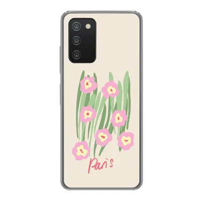 Produktbild von MuchoWow® Handyhülle Schutzhülle Hülle für Samsung galaxy a73 Blume - Rosa - Gras Silikon Softcase Handy Hülle - Handyhülle