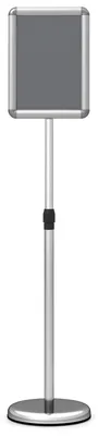 Produktbild von COSTWAY Infoständer A4, 81–131cm höhenverstellbarer Menükartenhalter, Plakatständer mit befüllbarem Sockel, Werbeständer, Schildhalter, Silber