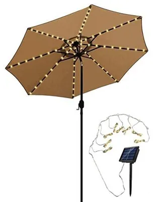 Zdjęcie produktu dla Parasol słoneczny oświetlenie LED 104 diody 8 trybów na patio ogród
