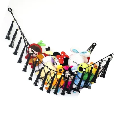 Produktbild von Kinderzimmer-Aufbewahrung, Spielzeug Aufbewahrung Kuscheltier Aufbewahrung Netz Hängend Spielzeug Organizer Kinderzimmer Stofftier Aufbewahrung