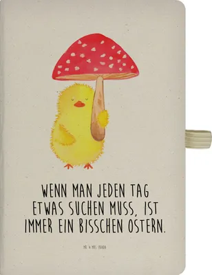 Produktbild von Mr. & Mrs. Panda notizbuch Küken Fliegenpilz - Transparent - Geschenk, Ostern, Ostergrüße, Reisetagebuch, Kladde, Notizheft, Glückspilz, Tagebuch, Frohe, Journal