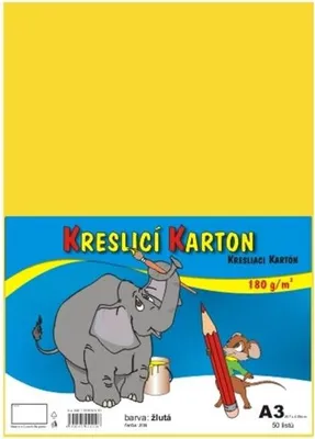Immagine prodotto di Cartoncino da disegno A3, 180 g, giallo, 50 pz