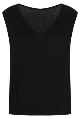 Produktbild von Damen Top Schwarz Größe L mit Rundhalsausschnitt aus Viskose für den lässigen Alltag
