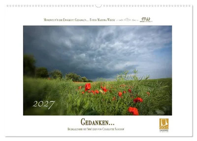 Produktbild von Gedanken... Bildkalender mit Sprüchen (Wandkalender 2027 DIN A2 quer), CALVENDO Monatskalender