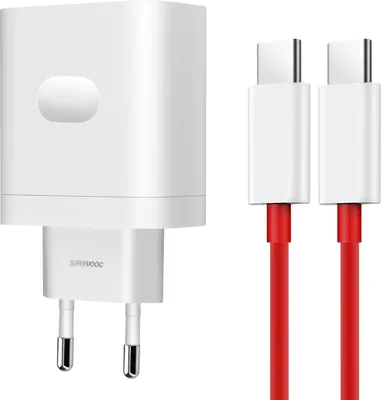 Produktbild von OnePlus 80W SuperVOOC GaN Netzteil + USB-C / USB-C Ladekabel - Weiß
