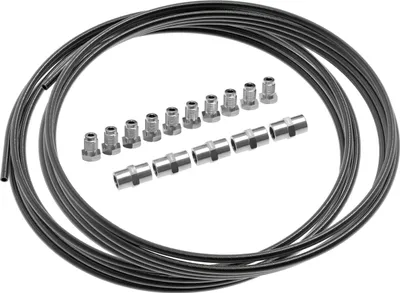 Produktbild von 10m AUPROTEC Bremsleitung Ø 4,75mm Stahl + 10 Verschraubungen + 5 Verbinder M10x1 DIN 74 234 konform verkupfertes Stahl-Bremsrohr im Set für Bördel F
