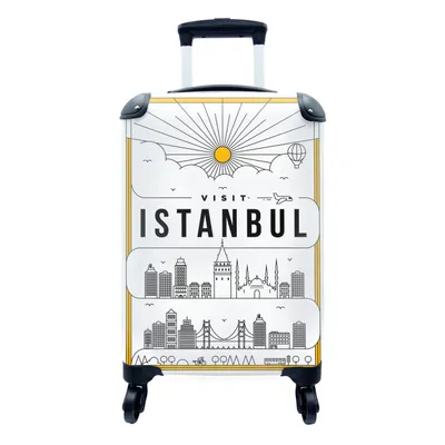 Obrázok produktu pre Kufrík Ručná batožina na kolieskach Malý cestovný kufor so 4 kolieskami Pohľad na Istanbul - biely - Veľkosť kabíny < 55x40x23 cm & 55x40x20 cm - Foto