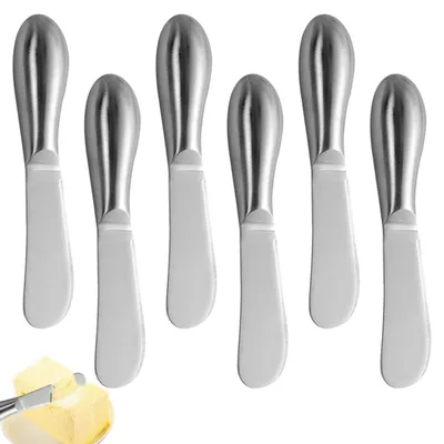 6er-Set Buttermesser aus Edelstahl, 13,5 cm, für Käse & Marmelade