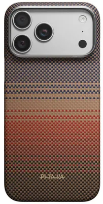 Produktbild von Aramid Handyhülle für iPhone 18 Pro / 17 Pro, PITAKA Ultra-Slim Case mit MagSafe, Braun und Schwarz mit Polyamid