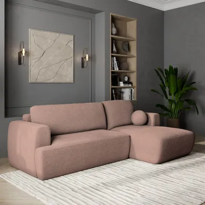 Produktbild von Masseno Ecksofa SENTI N R-S mit Schlaffunktion L-Form, Sofa mit Bettkasten, Wohnzimmersofa, Couch, Soffa, Bettsofa, Couchgarnitur- Rosa, NOW OR NEVER 61