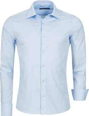 Produktbild von Red Bridge Herren Basic Design Slim Fit Langarm Hemd Hellblau 2XL