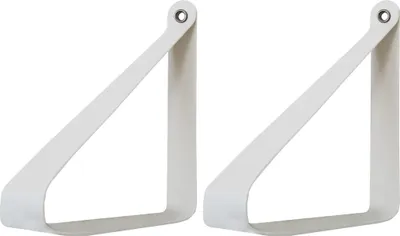 Produktbild von Natural Goods Berlin Regalhalter MARZAHN, Regalhalter, Wandhalterung, Kunstlederriemen, Regalbodenträger, Weiß, 820 mm, 2 Stück