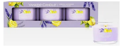 Produktbild von Geschenkset Duftkerzen | Lemon Lavender Votivkerze | Sojawachs Mischung | 3 Stück