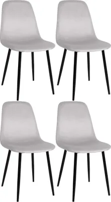 Produktbild von DELUKE® Esszimmerstühle 4er Set MOVI - Creme Samt, Metall | 88x44x51cm | Strapazierfähiger & pflegeleichter Bezug | Esszimmerstuhl Stuhl Esszimmer Küchenstühle Wohnzimmerstühle