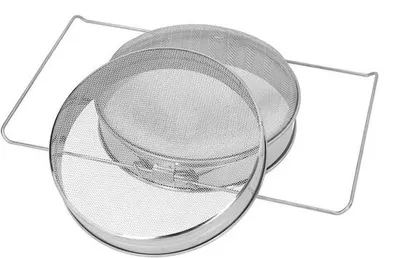 Imagen del producto de Filtro de miel de doble capa: ideal para apicultores profesionales, con tamices de 18 y 25 mallas, fabricado en acero inoxidable 304, perfecto para la filtración y el procesamiento de la miel