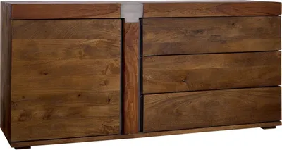 Image de MASSIVMOEBEL24 | Buffet 160x45 Manguier laqué Brun AMSTERDAM #10