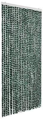 Image de vidaXL Rideau anti-insectes vert et blanc 100x220 cm chenille