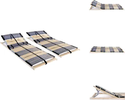 Produktbild von vidaXL Lattenroste 2 Stk. mit 42 Latten 7 Zonen 80 x 200 cm -  Betten & Bettgestelle