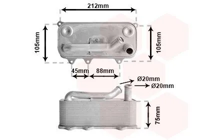 Produktbild von VAN WEZEL 03013706 Ölkühler Motoröl für AUDI A6 Avant (4F5, C6) A8 (4E2, 4E8)