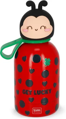 Produktbild von Legami Hot&Cold BFF Kids Bottle Ladybug, Thermoflasche, Isoflasche, Trinkflasche, Kinder, Marienkäfer, 310 ml, KSSB0011