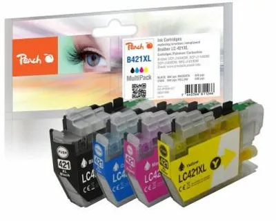 Obrázok produktu pre Peach PI500-377, Vysoký (XL) výnos, Čierna, Azúrová, Purpurová, Žltá, 15 ml, 10 ml, 4 kusov, Viacnásobné balenie