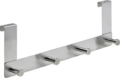 Produktbild von Hettich Türgarderobe 4 Haken 40,0 x 13,5 x 6,0 cm Edelstahl rund