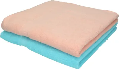 Produktbild von Betz 2 Stück Duschtücher 70x140 cm PALERMO 100% Baumwolle  Farbe: apricot und türkis