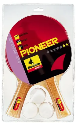 Produktbild von TT-Schläger Set (2 Schläger Pioneer ** + 3 Bälle *)