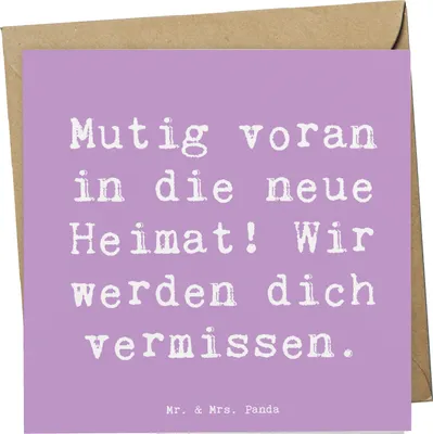 Produktbild von Mr. & Mrs. Panda Glückwunschkarte Spruch Umzug in eine neue Stadt - Lavendeltraum - Geschenk, motivierende Geschenke, anlasskarte, gute Wünsche, Menschen ermutigen, Trost