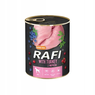 Produktbild von Dolina Noteci Rafi Nassfutter für Hunde mit Truthahn Blaubeeren und Preiselbeeren - 800g