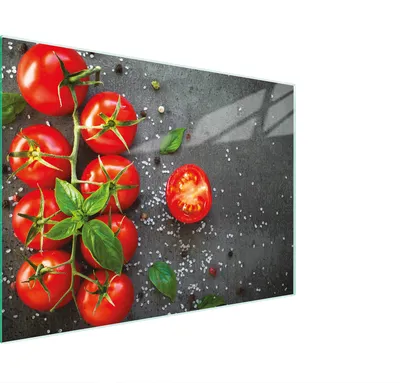 Produktbild von Schneidebrett Herdabdeckplatte Multiglasschneidplatte 30x22 cm Schiefer Tomaten