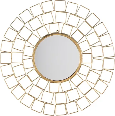 Produktbild von BELIANI Wandspiegel Gold Metall Glas Rund 90 cm Sonnenoptik Glamour