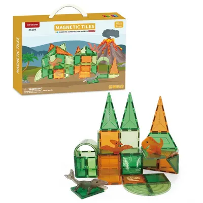 Obrázek produktu pro Magnetická stavebnice Dinosaurus set 42ks - Magnetické destičky