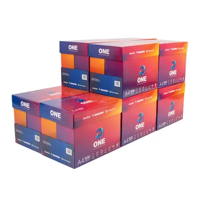 Image de Papier d'impression ONE Premium DIN A4 - 25 000 feuilles - papier d'impression blanc - Idéal pour le bureau à domicile - ONE by Printbrothers (10 cartons | 25 000 feuilles)