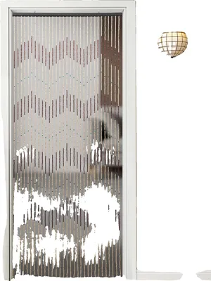 Zdjęcie produktu dla Kurtyna drzwiowa, bambus i drewniane koraliki, przyjazny dla środowiska design, brązowy