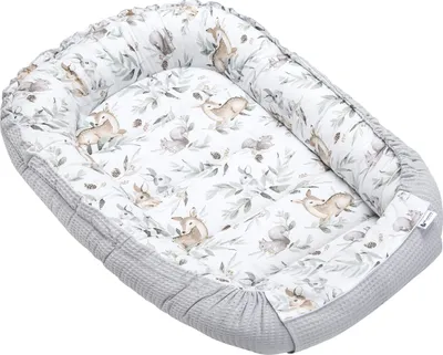 Image de Nid de bébé, Lit de voyage, 100x60x15, Cerf en feuilles Waffle