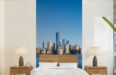 Produktbild von Fotobehang New York Skyline Blauw, 120 cm x 240 cm