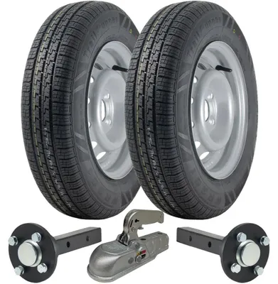 Image de 155/80R13 Trailer Kit High Speed WR301 Wheels 40x40 Stub Axles Cast Hitch 900kgs