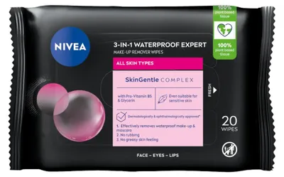Immagine prodotto di NIVEA Professional, salviette struccanti waterproof, per rimuovere il trucco resistente all'acqua, 20 pezzi